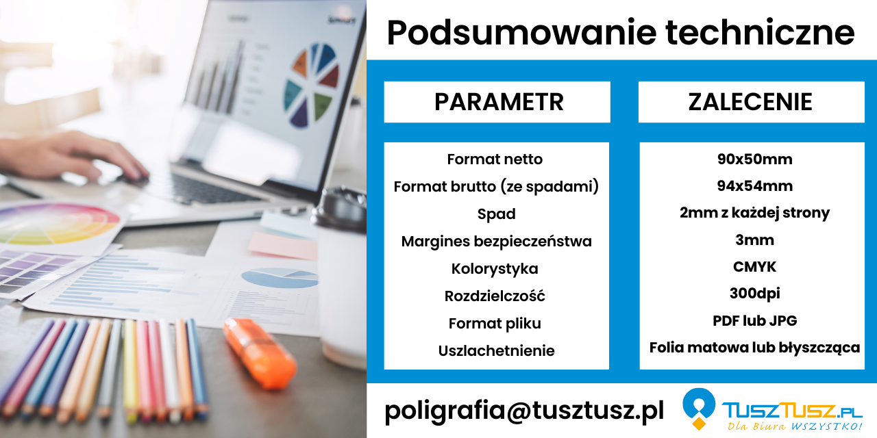 Parametry techniczne niezbędne do wydruku wysokiej jakości wizytówek